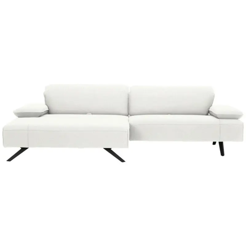 Ecksofa in Flachgewebe Creme 166/280 cm