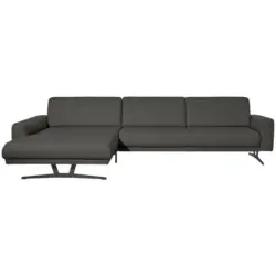 Ecksofa Nova in Echtleder Grau 179/324 cm