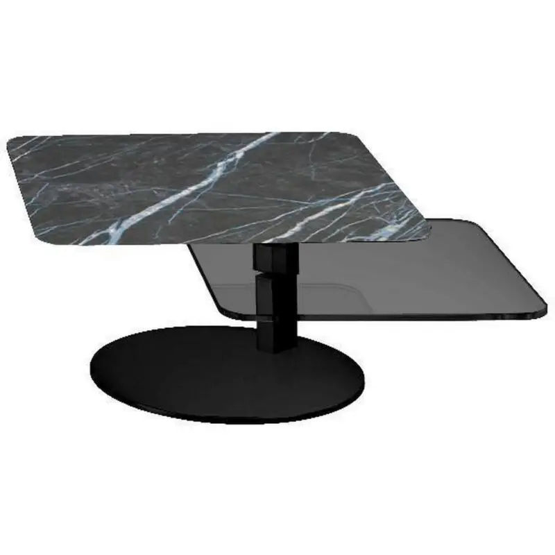 Couchtisch in Metall, Glas, Keramik, Holzwerkstoff 68/68/36 cm