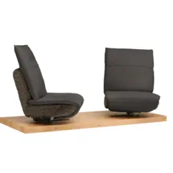 2-Sitzer-Sofa in Hochflor Echtleder Dunkelbraun, Graubraun