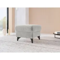 Hocker in Textil Hellgrau