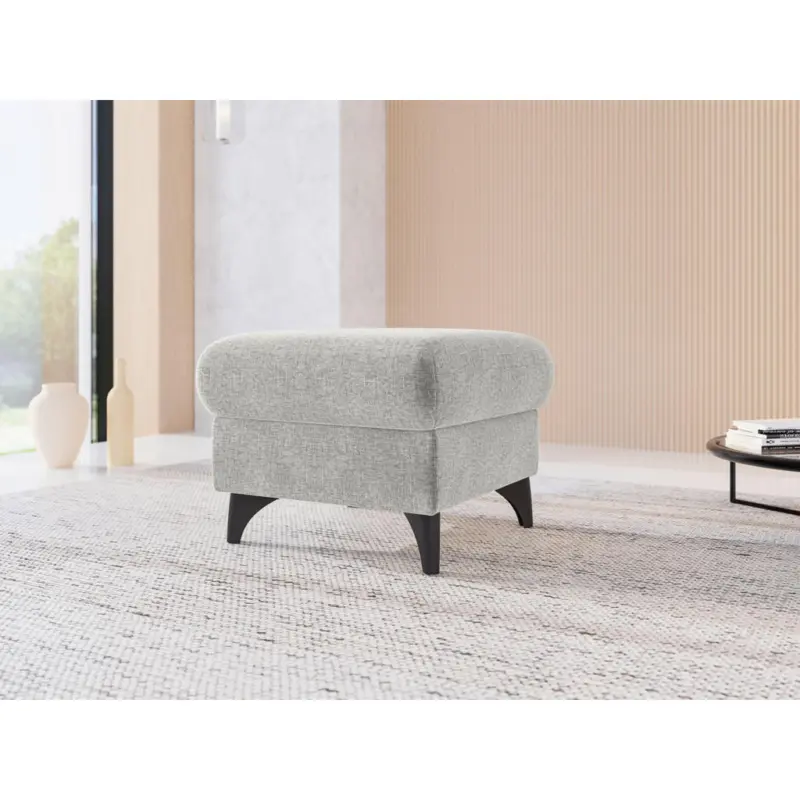 Hocker in Textil Hellgrau