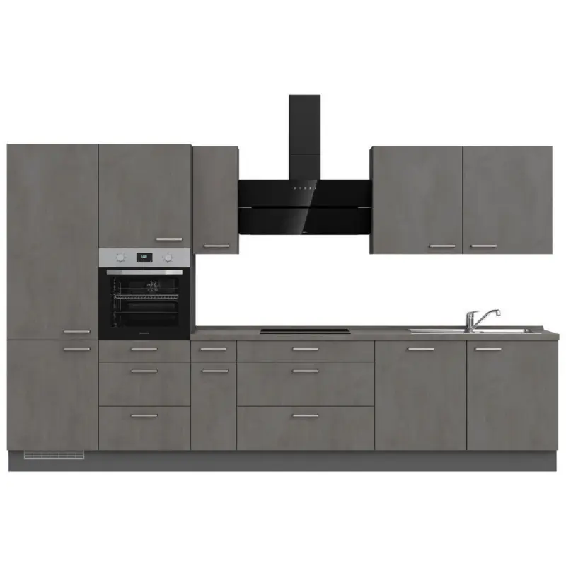 K&uuml;chenleerblock 360 cm in Schieferfarben