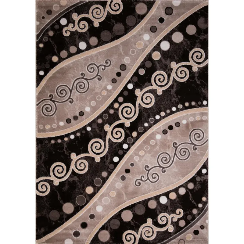 Vintage-Teppich 200/290 cm Eleysa Dunkelbraun, Hellbraun