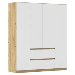 Dreht&uuml;renschrank in Wei&szlig;, Eiche Artisan