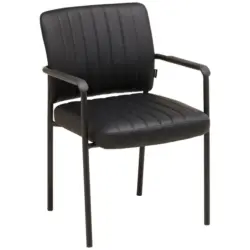 Besucherstuhl in Lederlook Schwarz
