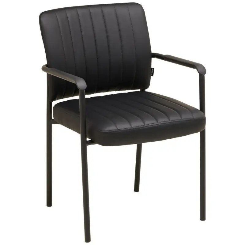 Besucherstuhl in Lederlook Schwarz