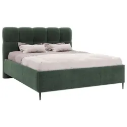 Polsterbett gepolstertes Kopfteil, Lattenrost Gr&uuml;n 200/200 cm