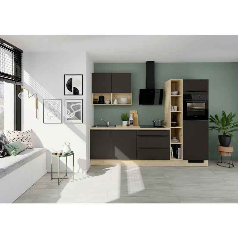 K&uuml;chenblock 280 cm in Braun