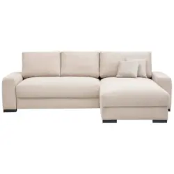 Eckschlafsofa in Cord Creme Modern, Landhaus, Boho, Glamour, Midcentury