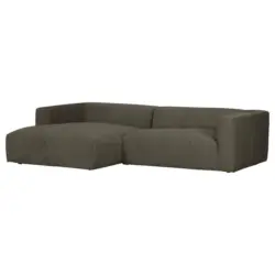 Ecksofa in Chenille Dunkelgrau 175/280 cm