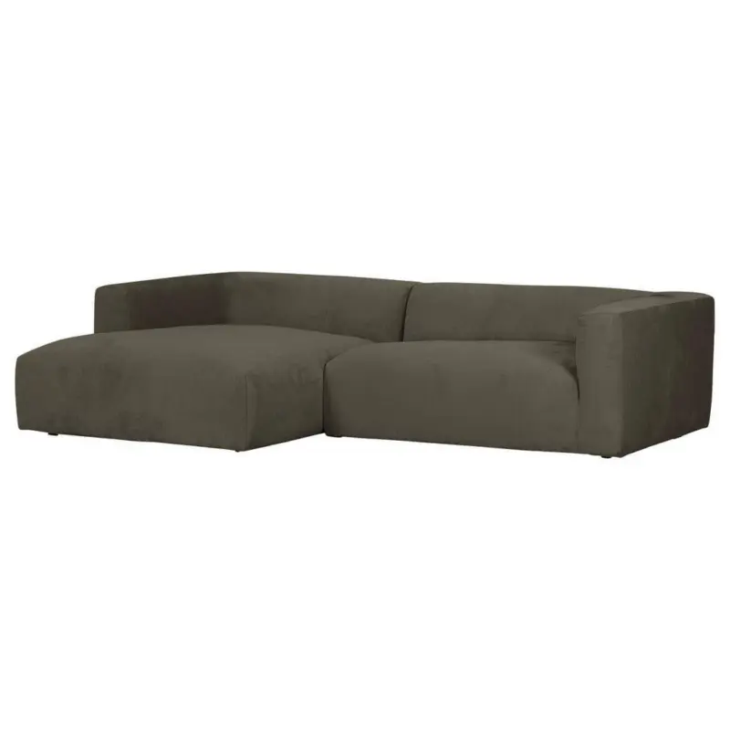 Ecksofa in Chenille Dunkelgrau 175/280 cm