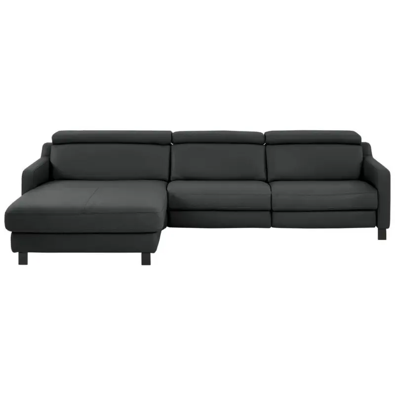Ecksofa in Echtleder Anthrazit 176/291 cm