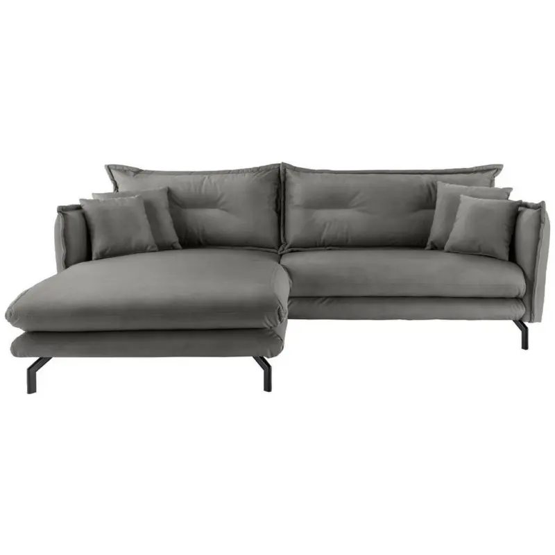 Ecksofa in Lederlook Grau 180/255 cm