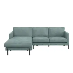 Ecksofa in Flachgewebe T&uuml;rkis 154/232 cm