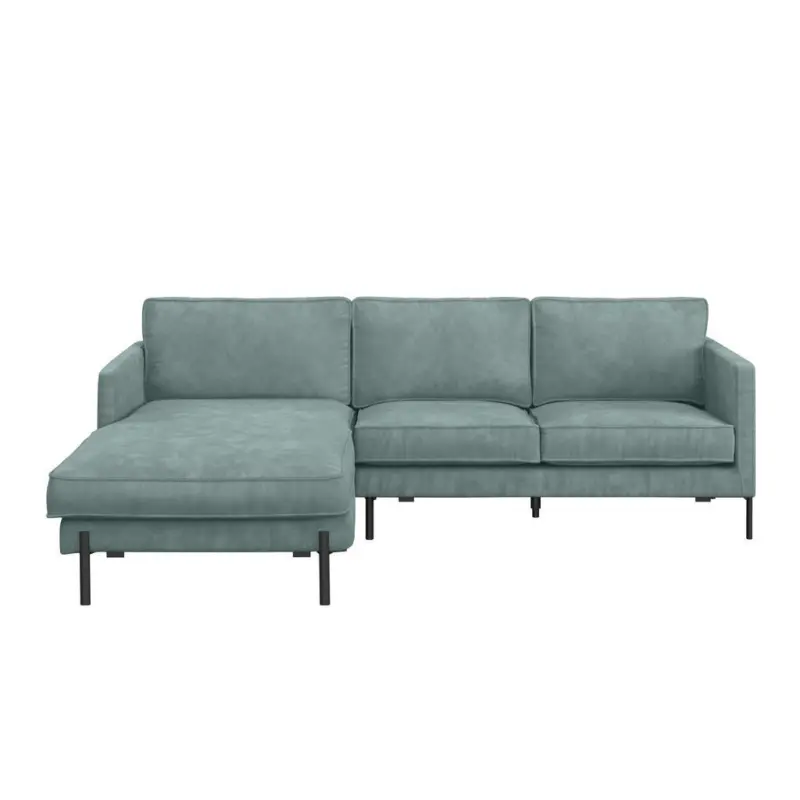 Ecksofa in Flachgewebe T&uuml;rkis 154/232 cm