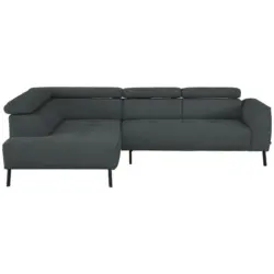 Ecksofa in Chenille Grau 205/280 cm