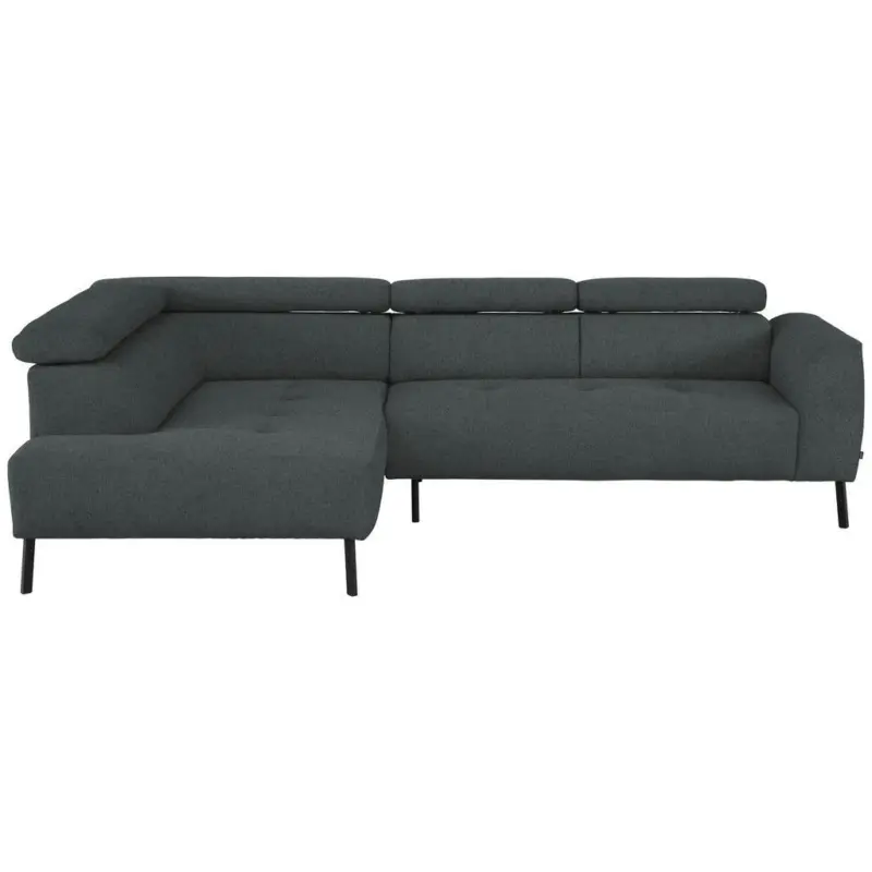 Ecksofa in Chenille Grau 205/280 cm