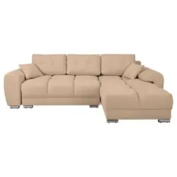 Ecksofa Azzuro Bis in Mikrofaser Beige