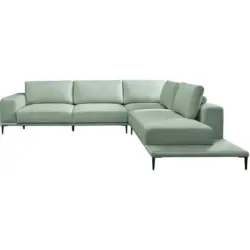 Ecksofa in Leinwand Mintgr&uuml;n 318/271 cm