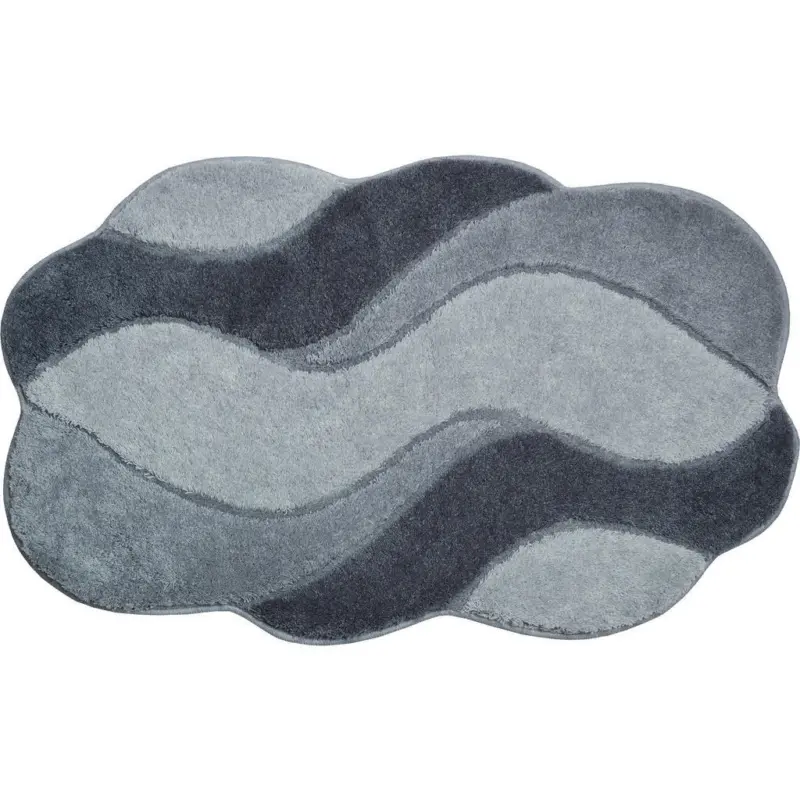 Badteppich Grau, Schwarz 60/100 cm