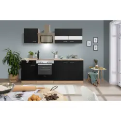 K&uuml;chenblock 210 cm in Schwarz