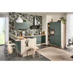 Eckk&uuml;che in Dunkelgr&uuml;n