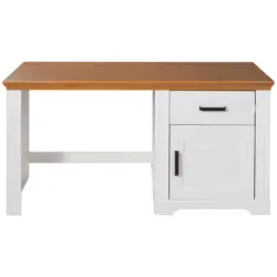 Schreibtisch in Wei&szlig;, Eichefarben