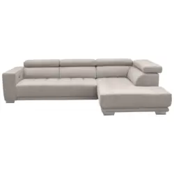 Ecksofa in Mikrofaser Ecru 301/207 cm