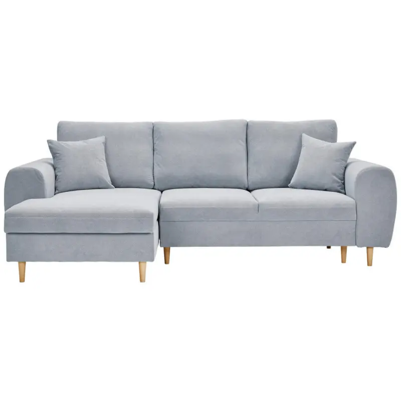 Ecksofa in Webstoff Hellgrau 145/240 cm