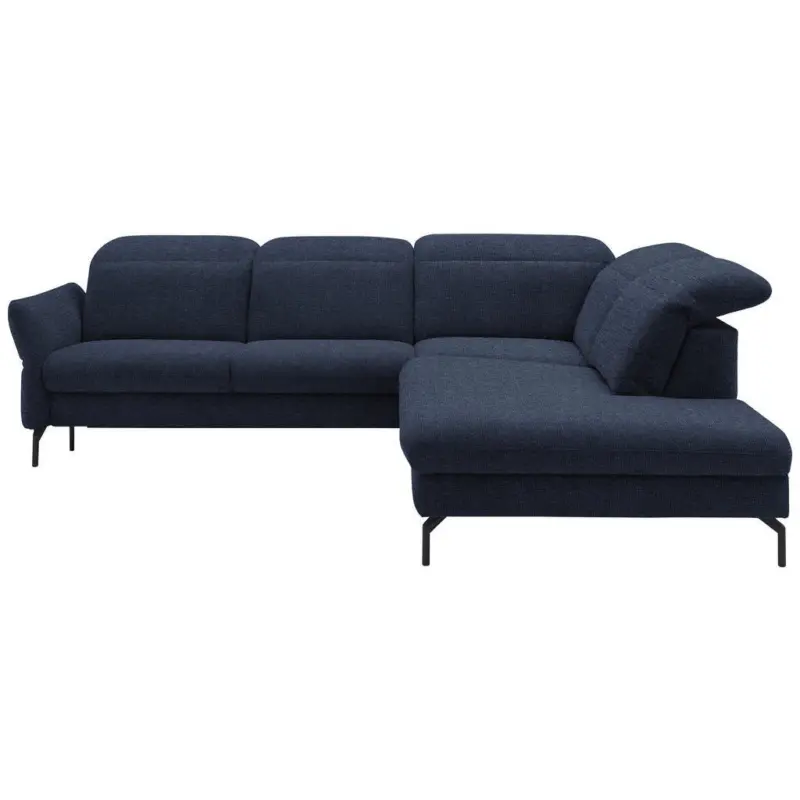 Ecksofa in Flachgewebe Dunkelblau 299-313/233 cm