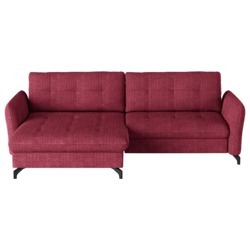 Ecksofa in Flachgewebe, Leinenoptik Rot 170/242 cm