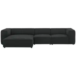 Ecksofa in Flachgewebe Anthrazit 164/341 cm