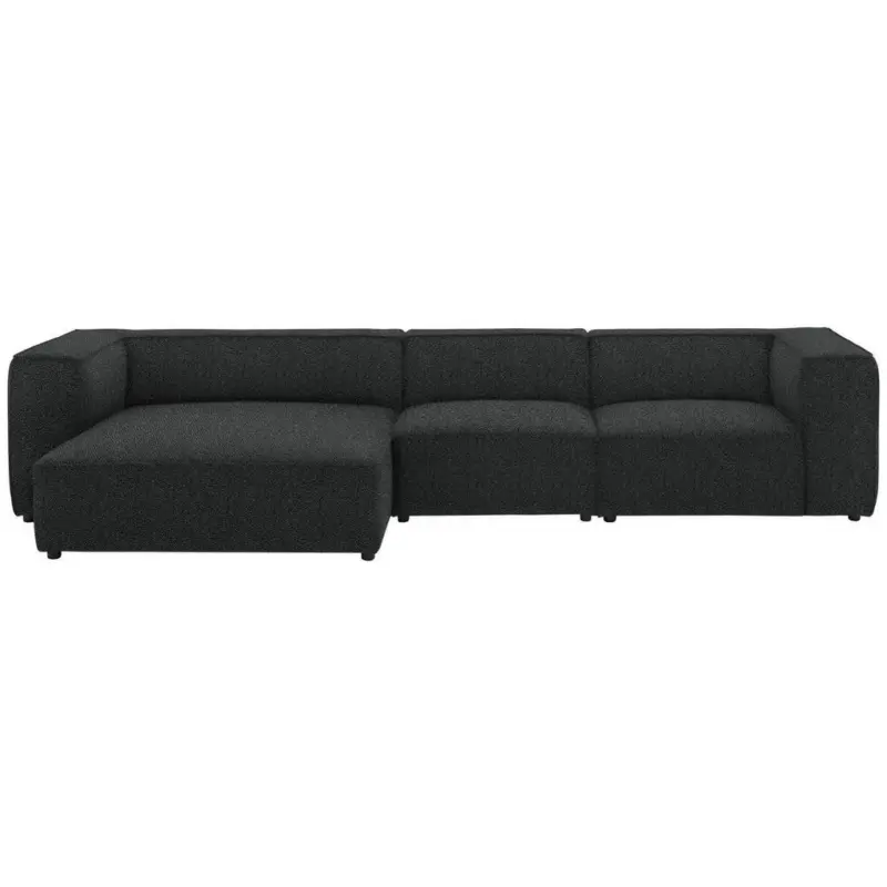 Ecksofa in Flachgewebe Anthrazit 164/341 cm
