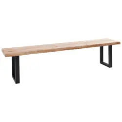 Sitzbank 200/44/40 cm in Schwarz, Eichefarben