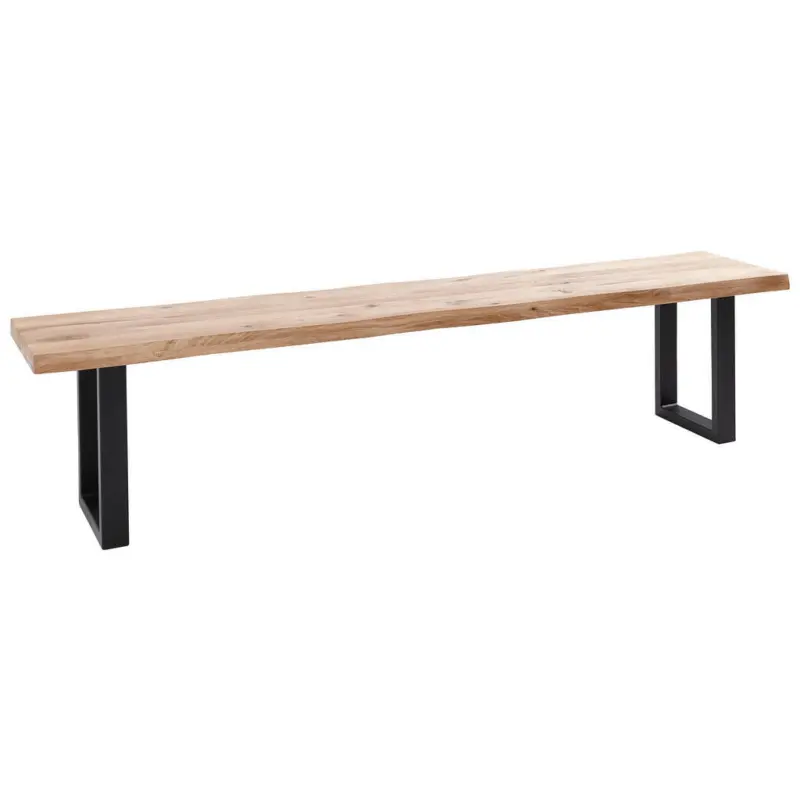 Sitzbank 200/44/40 cm in Schwarz, Eichefarben