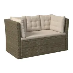 Gartenbank 160/80/85 cm in Grau, Beige