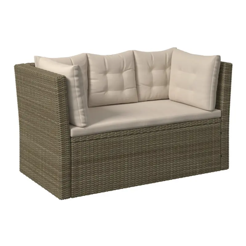 Gartenbank 160/80/85 cm in Grau, Beige