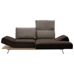 Ecksofa in Flachgewebe Braun 240/132 cm