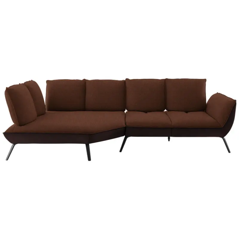 Ecksofa in Flachgewebe Kupferfarben 169/320 cm