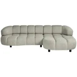 Ecksofa in Webstoff Hellgrau 284/183 cm