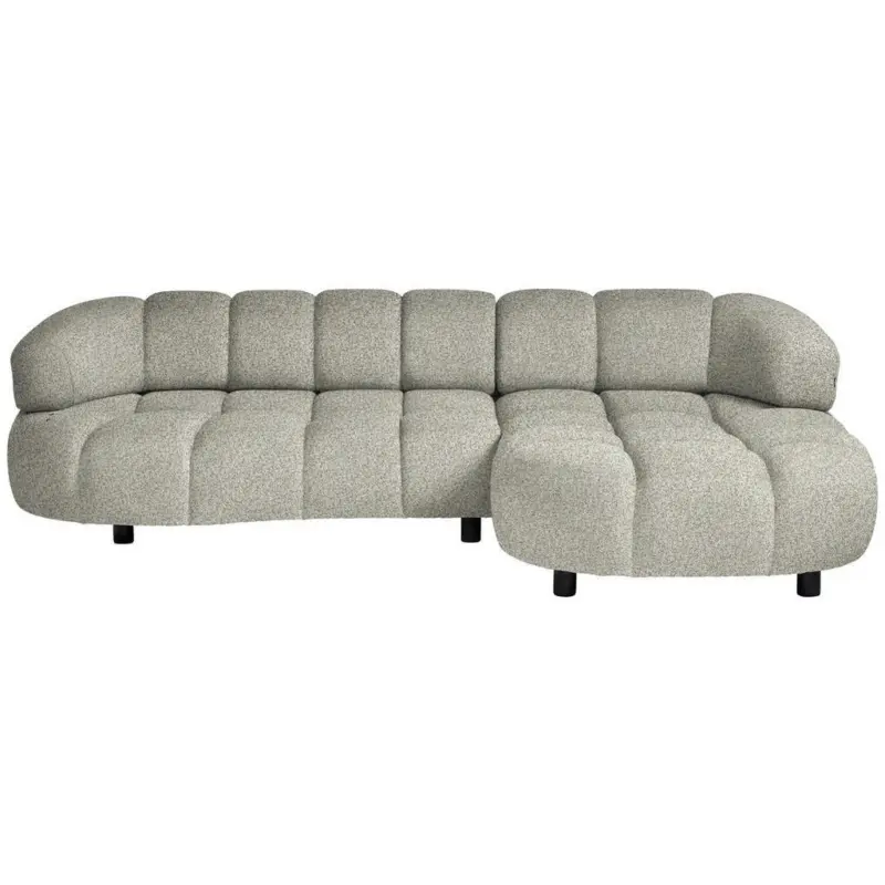 Ecksofa in Webstoff Hellgrau 284/183 cm