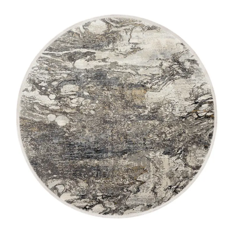 Webteppich 200 cm Lille Grau, Goldfarben