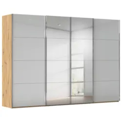 Schwebet&uuml;renschrank in Eiche Artisan, Seidengrau