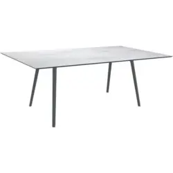 Gartentisch Kunststoff Hellgrau rechteckig