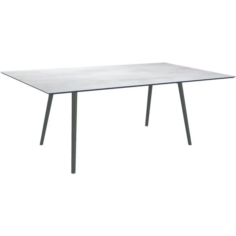 Gartentisch Kunststoff Hellgrau rechteckig