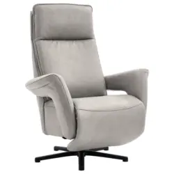 Relaxsessel in Leder Hellgrau