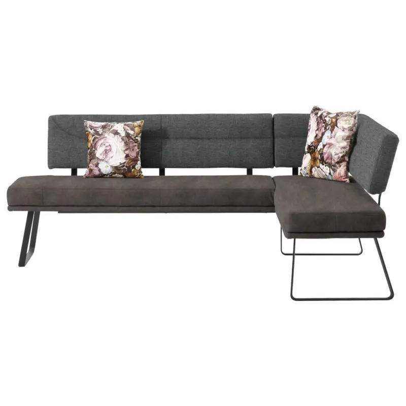 Eckbank 225/169 cm in Schwarz, Dunkelgrau