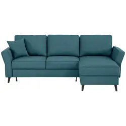 Ecksofa in Velours Petrol