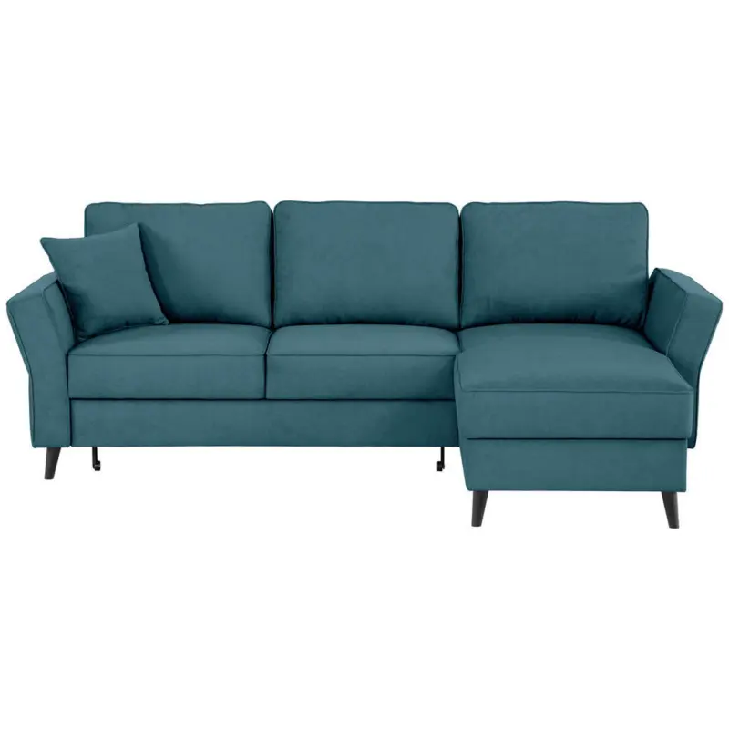 Ecksofa in Velours Petrol